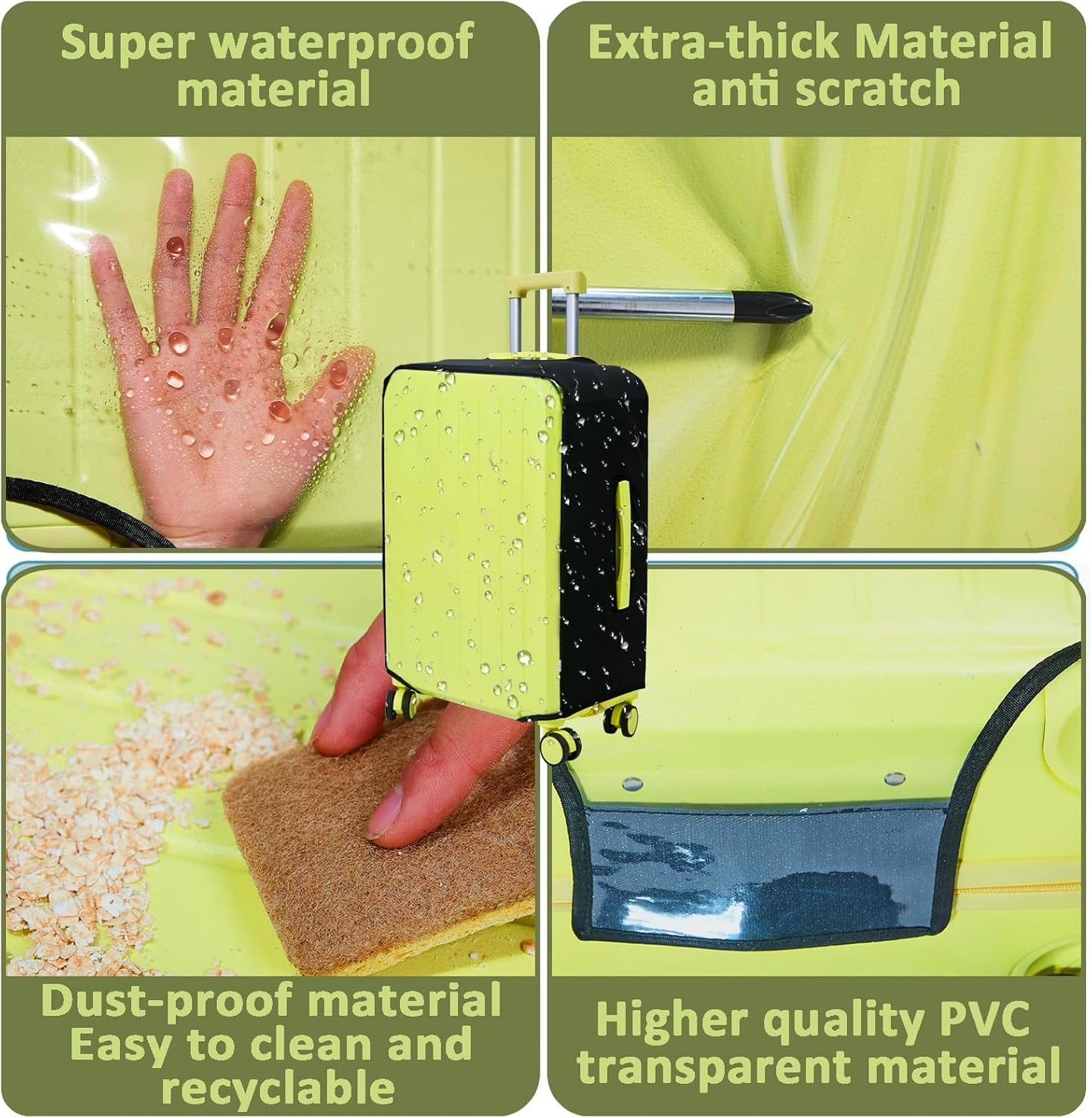 Clear Luggage Cover Protectors For Suitcases,Elastic Transparent waterproof PVC Suitcase Covers Protector Fit 20-30 Inch wheeled Luggage (28")