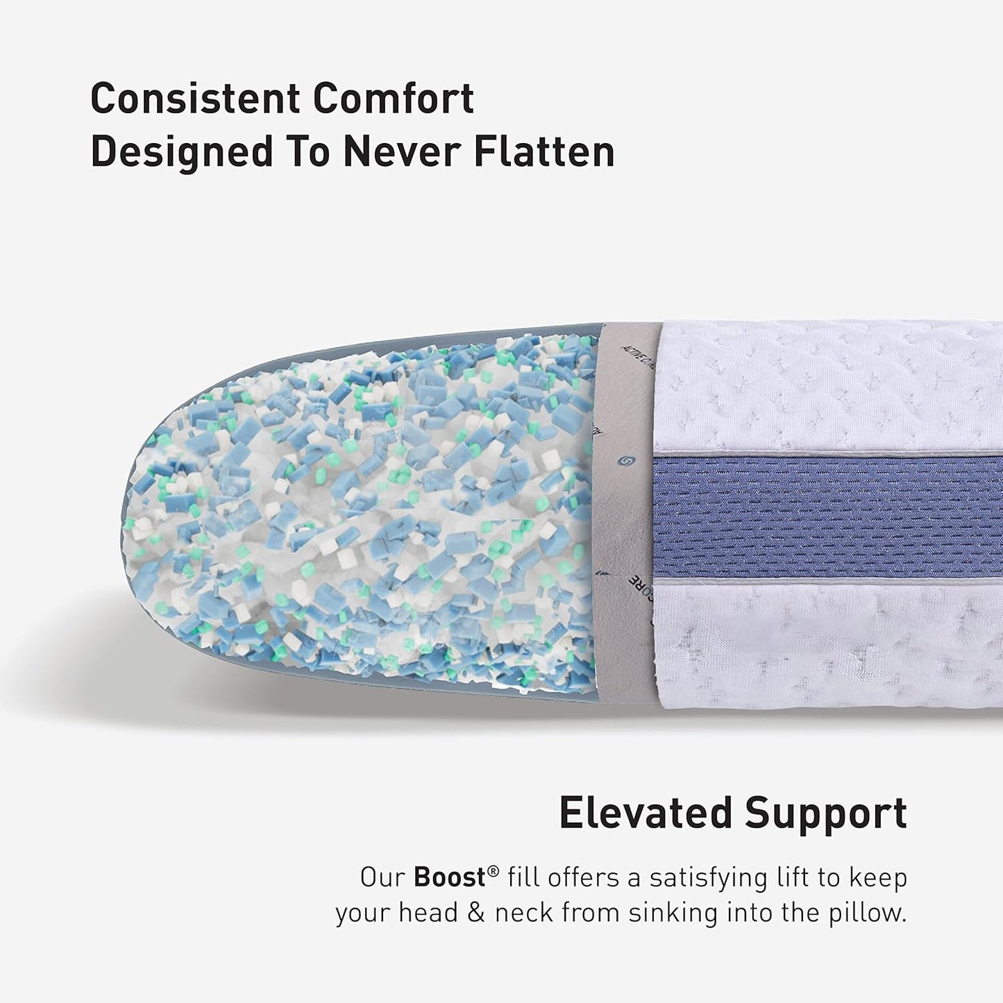 Bedgear Balance Cuddle Curve Performance Pillow - Size 1.0 - Moisture-Wicking Pillow for Side Sleepers - Medium Firmness Bed Pillow- Hypoallergenic, Washable Removable Cover - 20" W x 26" L x 5.25" H