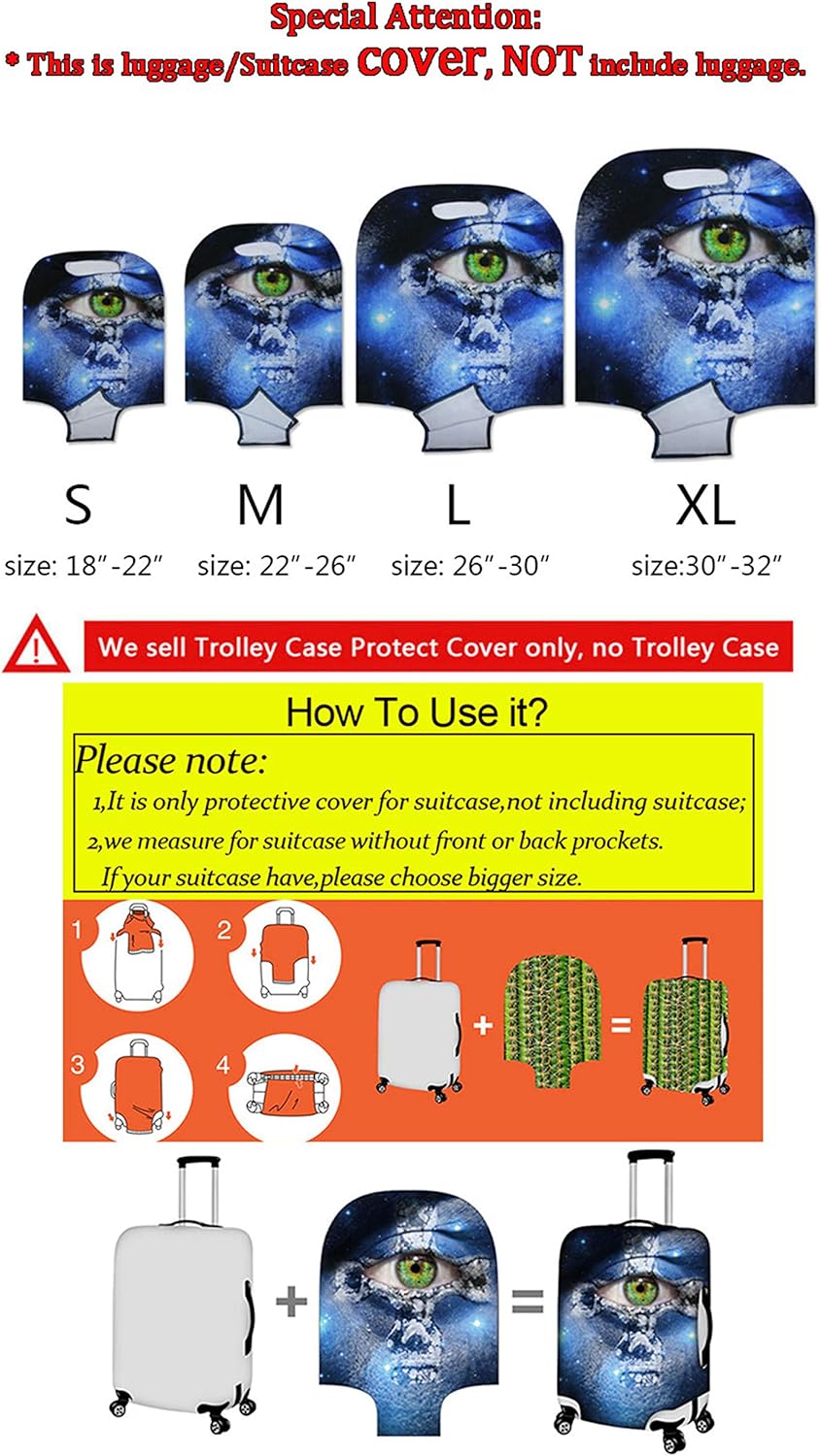 Tiger Travel Luggage Covers 22-25 Inch Spandex Suitcase Protectors