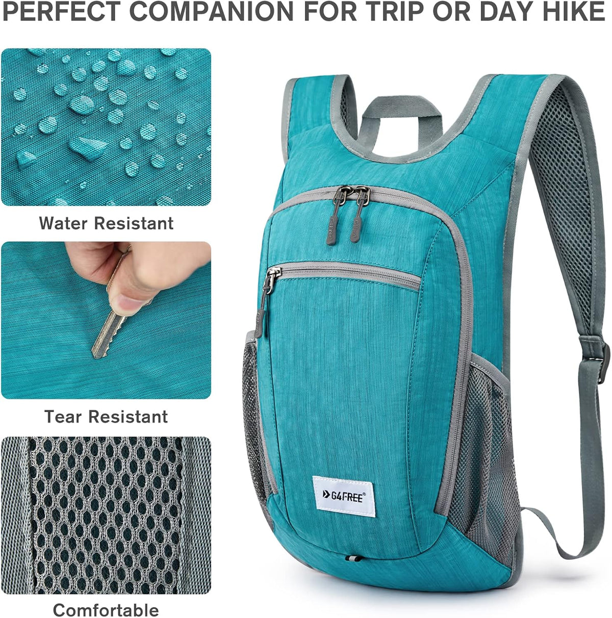 G4Free 10L/15L Hiking Backpack Lightweight Packable Hiking Daypack Small Travel Outdoor Foldable Shoulder Bag