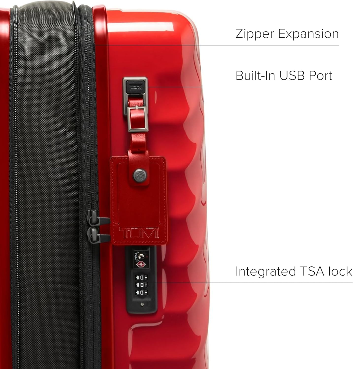 TUMI - 19 Degree International Expandable 4 Wheeled Carry-On - Hard Shell Suitcase - 21.8" X 14.0" X 9.0" - Red