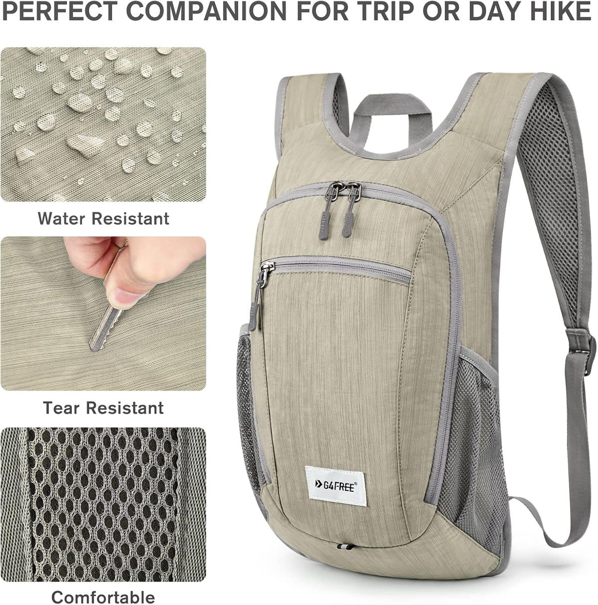 G4Free 10L/15L Hiking Backpack Lightweight Packable Hiking Daypack Small Travel Outdoor Foldable Shoulder Bag