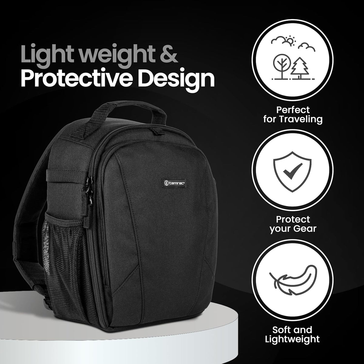 Tamrac Jazz 84 v2.0 Camera Backpack for Photographers, DSLR Camera Bag with Laptop Compartment, Professional Photography Backpack, Travel Camera Carrying Case with Adjustable Shoulder Straps – Black