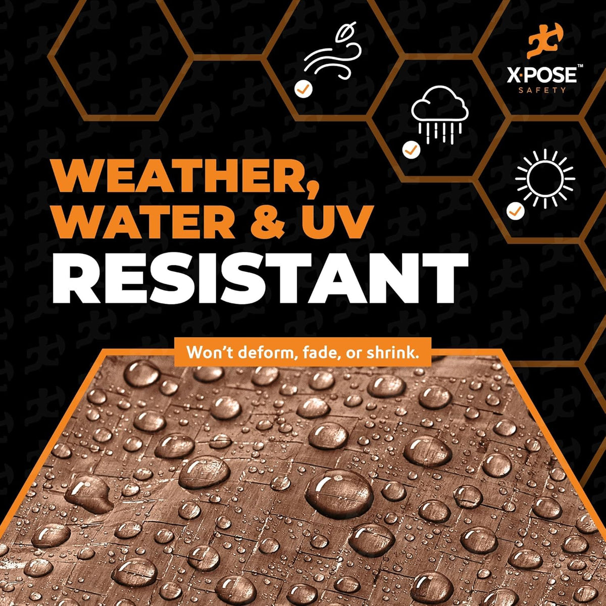 Multipurpose Protective Cover Brown Poly Tarp 16' x 20' - Durable, Water Resistant, Weather Resistant - 5 Mil Thick Polyethylene - by Xpose Safety