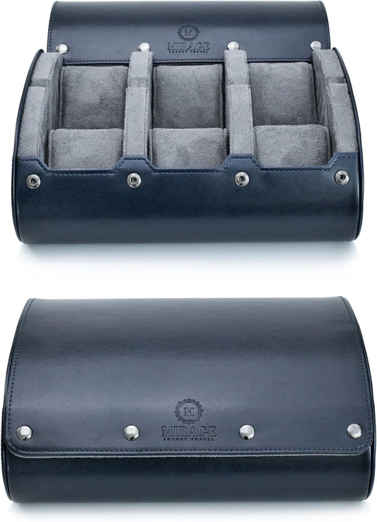 Watch Roll Case for Travel 6 slot Watches Organizer - Midnight Blue