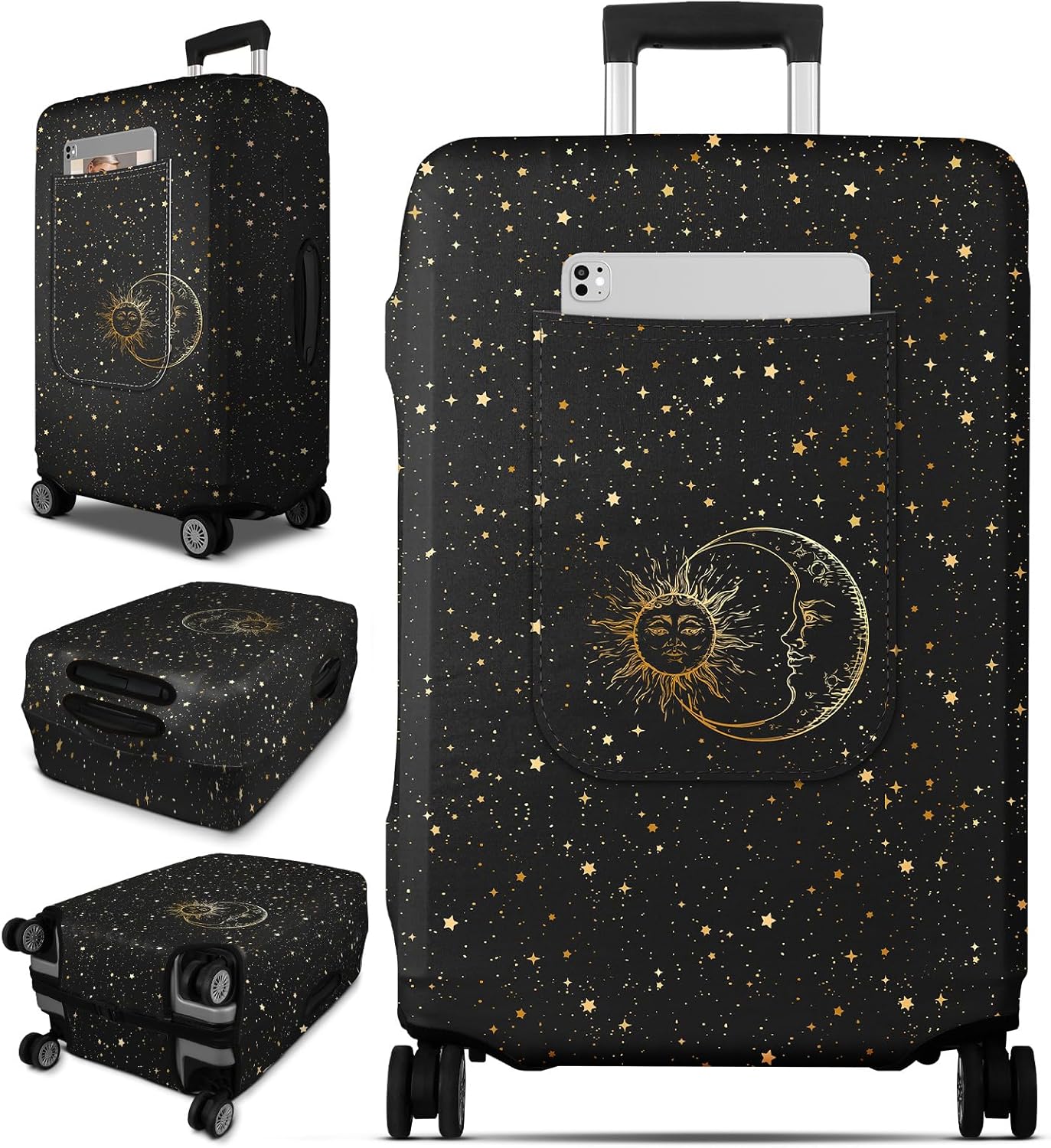Slohif Luggage Cover for Suitcase Tsa Approved Protector - Luggage Sleeve Large Suit Case Cover Travel Stretch Baggage Case Protective Washable Fit 31-32 Inch Sun XL