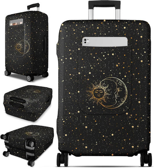 Slohif Luggage Cover for Suitcase Tsa Approved Protector - Luggage Sleeve Large Suit Case Cover Travel Stretch Baggage Case Protective Washable Fit 31-32 Inch Sun XL