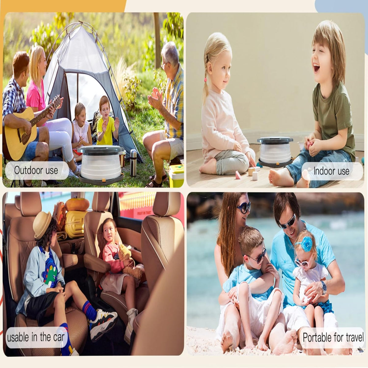 SunnySmile Toddler Travel Potty,Kids Portable Potty,Applicable to Travel,Camping, Outdoor, Indoor,with 45 Potty Bags,Cartoon Design, Children Will Like it More
