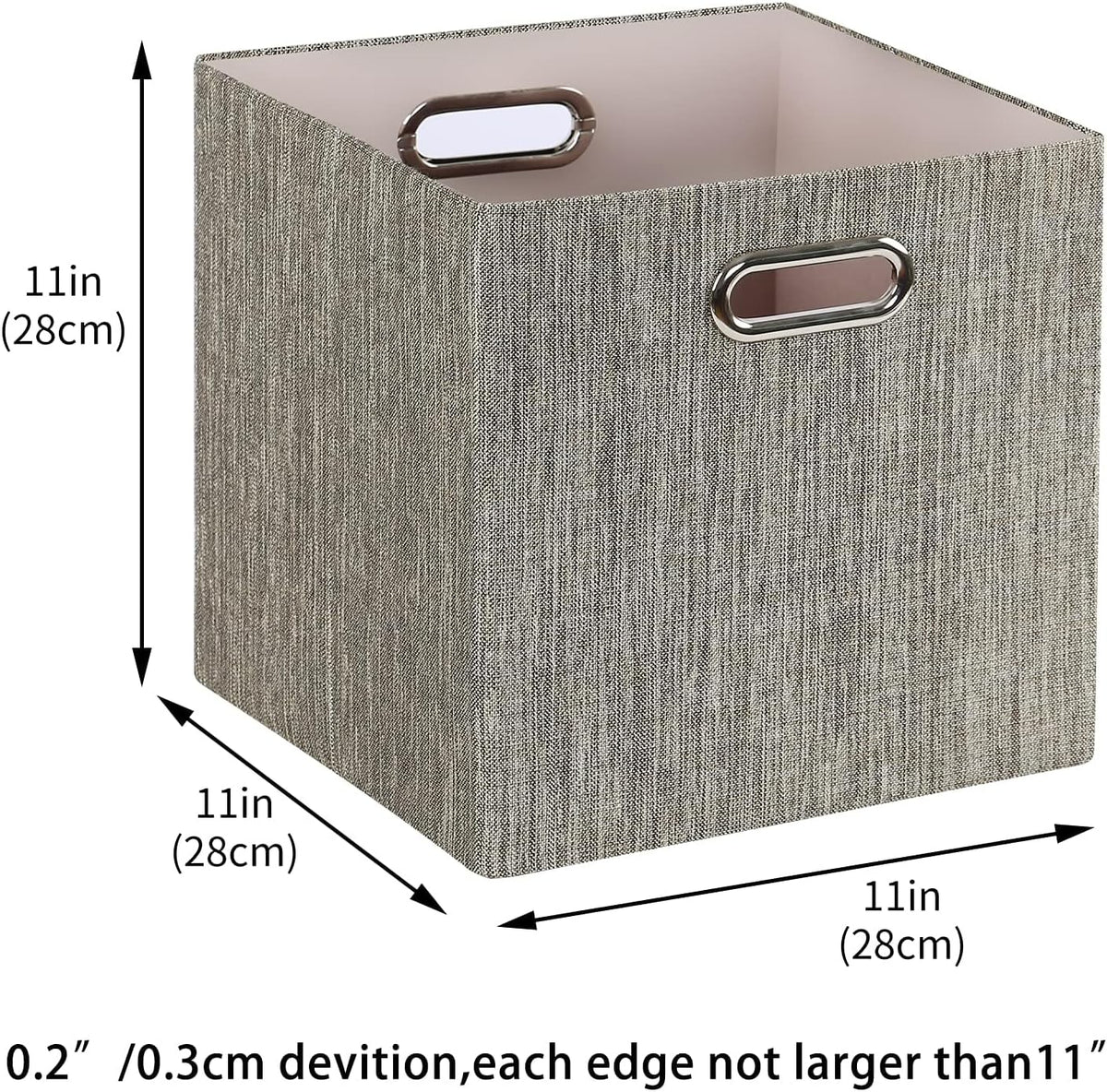 Posprica Storage Bins,11×11 Foldable Storage Cubes Boxes Container Closet Organizer Shelf Cabinet Bookcase,Thick Fabric Drawer Container - 4pcs,Coffee