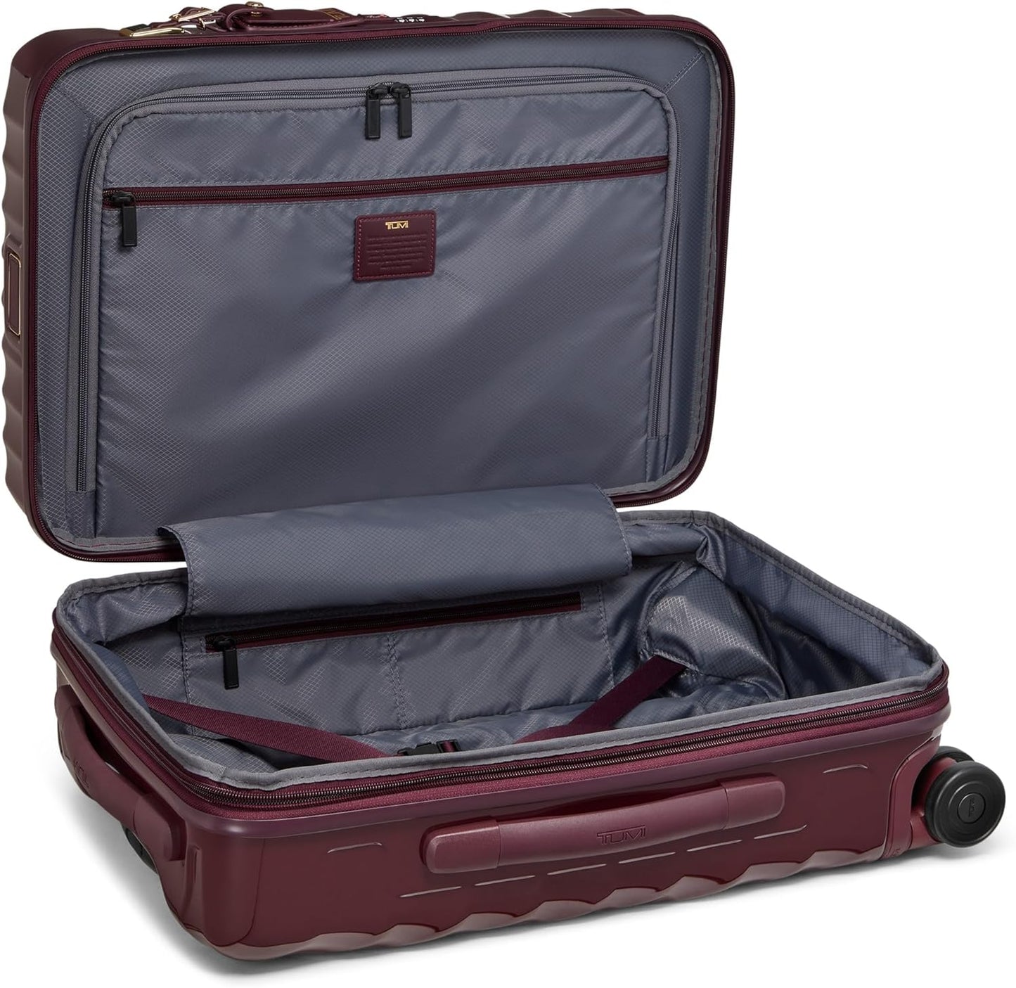 TUMI - 19 Degree International Expandable 4 Wheeled Carry-On - Hard Shell Suitcase - 21.8" X 14.0" X 9.0" - Wine