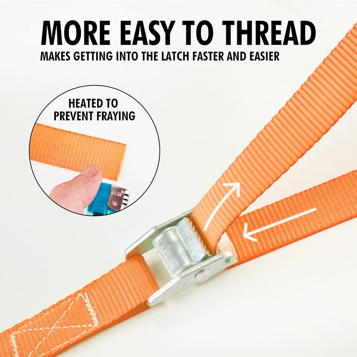 Cartman 1" x 12'Lashing Straps Cargo Tie-Down Strap Up to 600lbs, 10pk in Carry Bag, Orange