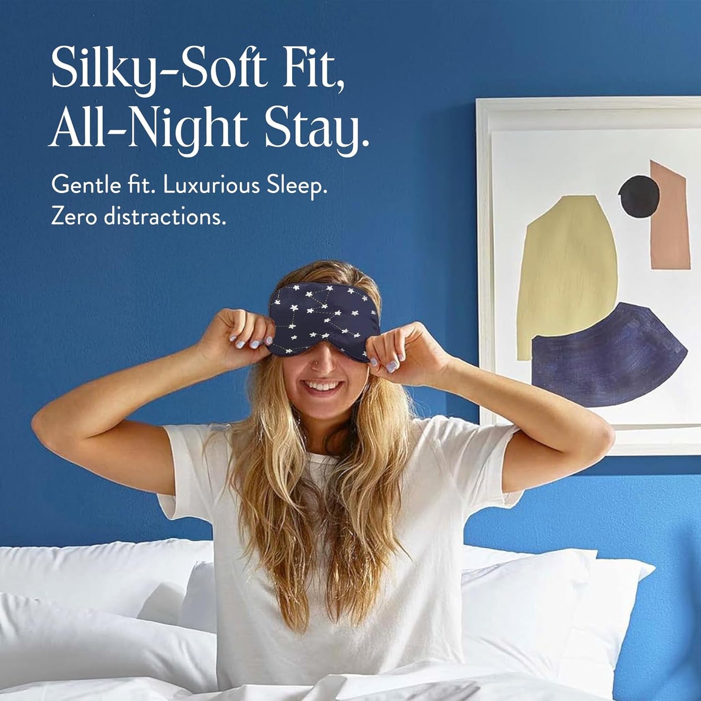 Brooklinen Silk Eye Mask for Sleeping – Celestial Blue, 100% Mulberry Silk Sleep Mask with Soft Elastic Strap, Machine Washable, Breathable & Cool-to-The-Touch – Ideal for Sleeping & Traveling