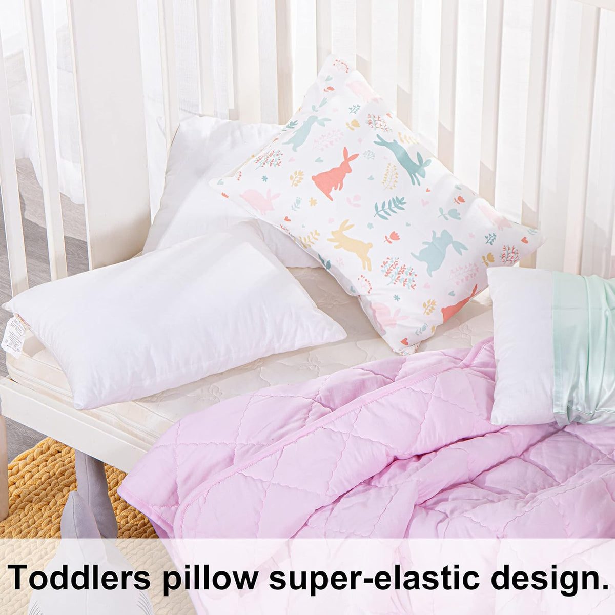 NTBAY 2 Pack Cotton Down Alternative 13x18 Pillows, Machine Washable - Soft and Breathable Travel Small Pillows for Sleeping, Ideal for Daycare, Crib, Cot