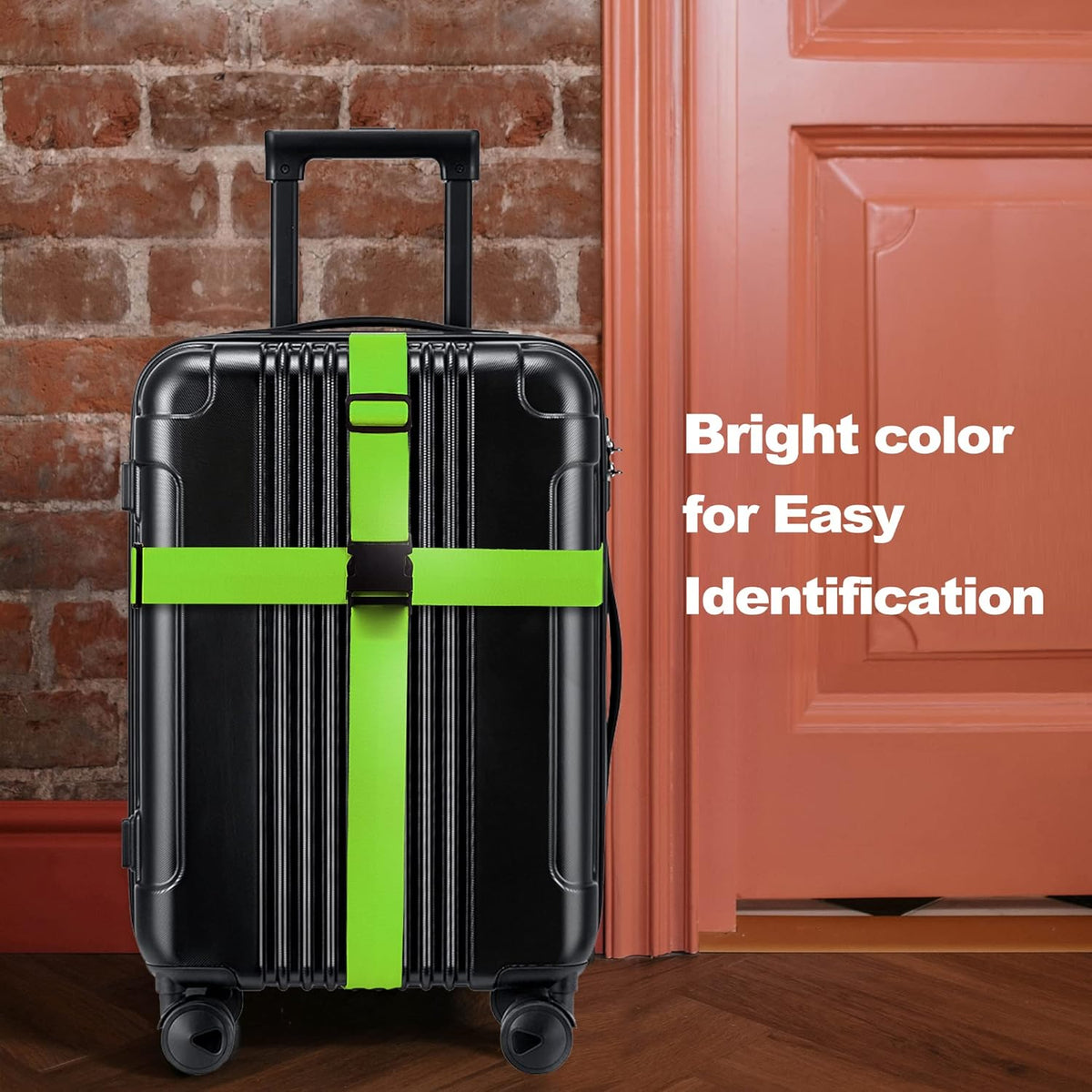 Luggage Straps for Suitcases TSA Approved Travel Belt 4 Pack by Chelmon (Green)