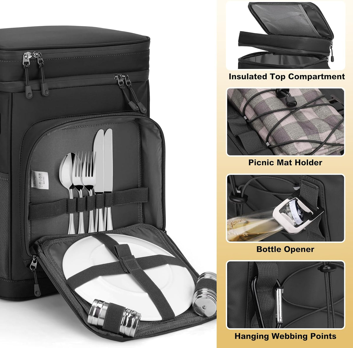 42Cans Cooler Backpack Insulated Leak Proof for Men & Women, Large Waterproof Backpack Cooler for Beach, Picnic, Outdoor, Leakproof, Multi-Functional