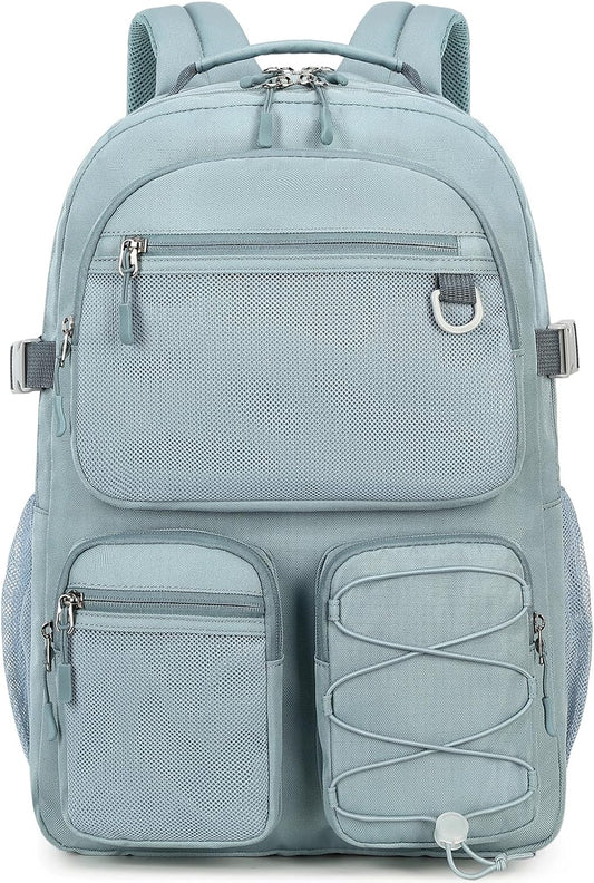 Lohol Water Resistant Backpack with Mulitiple Pockets for School Travel Outdoor College, 15.6 inch Laptop Daypack for Men and Women (Blue)