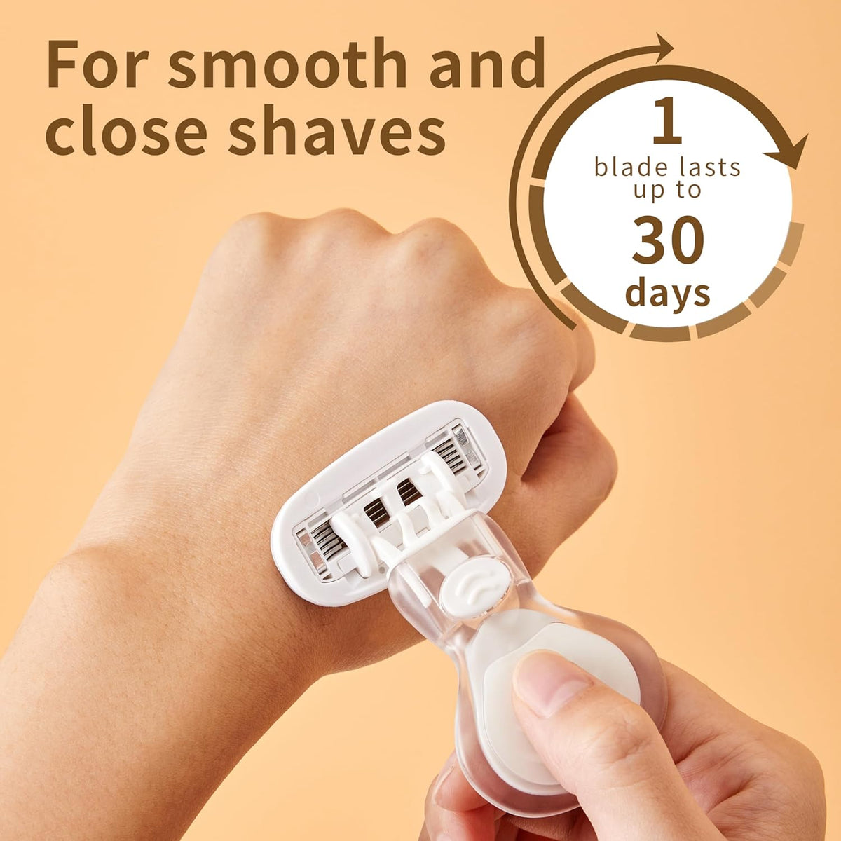 Mini Razors for Women, Extra Smooth On The Go Razor with 1 Travel Case + 1 Handle + 5 Blade Refills + 1 Gift Box, 5 Blades Portable Body Razor for Shaving and Hair Removal (White)