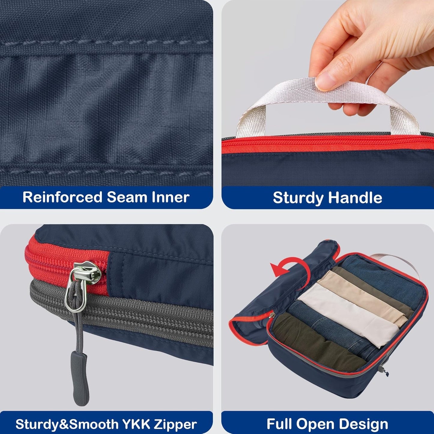 Cipway Compression Packing Cubes, Lightweight Travel Luggage Organizers with Shoe Bag, Toiletry Bag & Laundry Bag, Travel Essentials for Carry on Suitcase (8 Piece,Blue)
