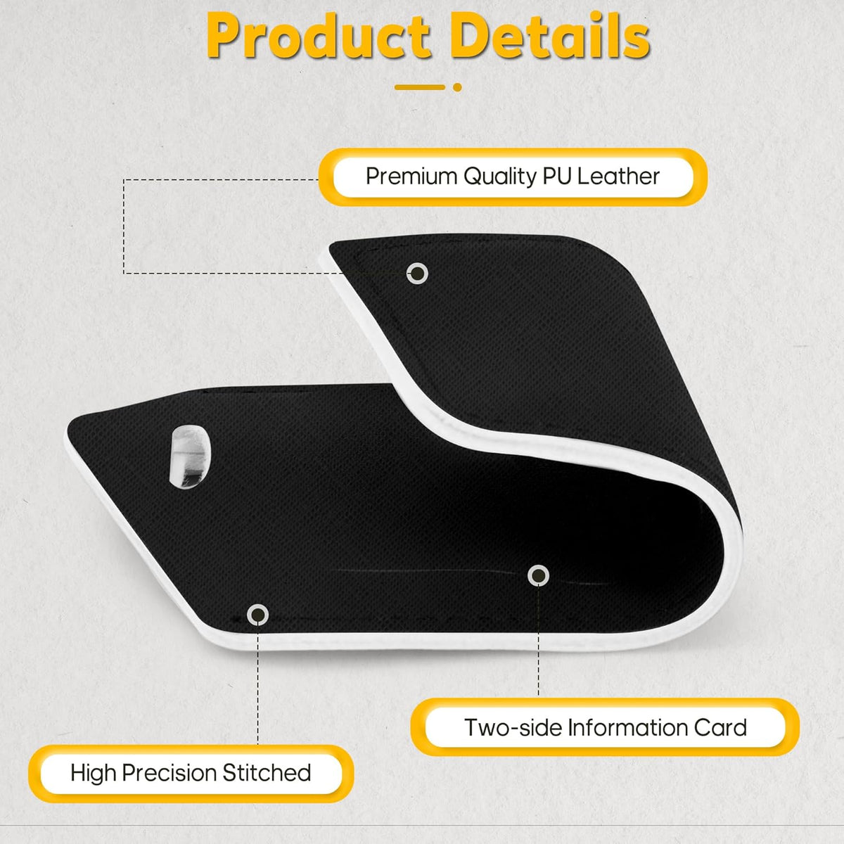 Travelambo Luggage Tags for Suitcases Faux Leather Privacy Protection 2 Pack Bag Tags Travel Accessories Essential, Cross Black