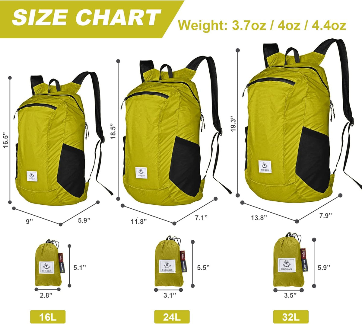 4Monster Hiking Daypack,Water Resistant Lightweight Packable Backpack for Travel Camping Outdoor