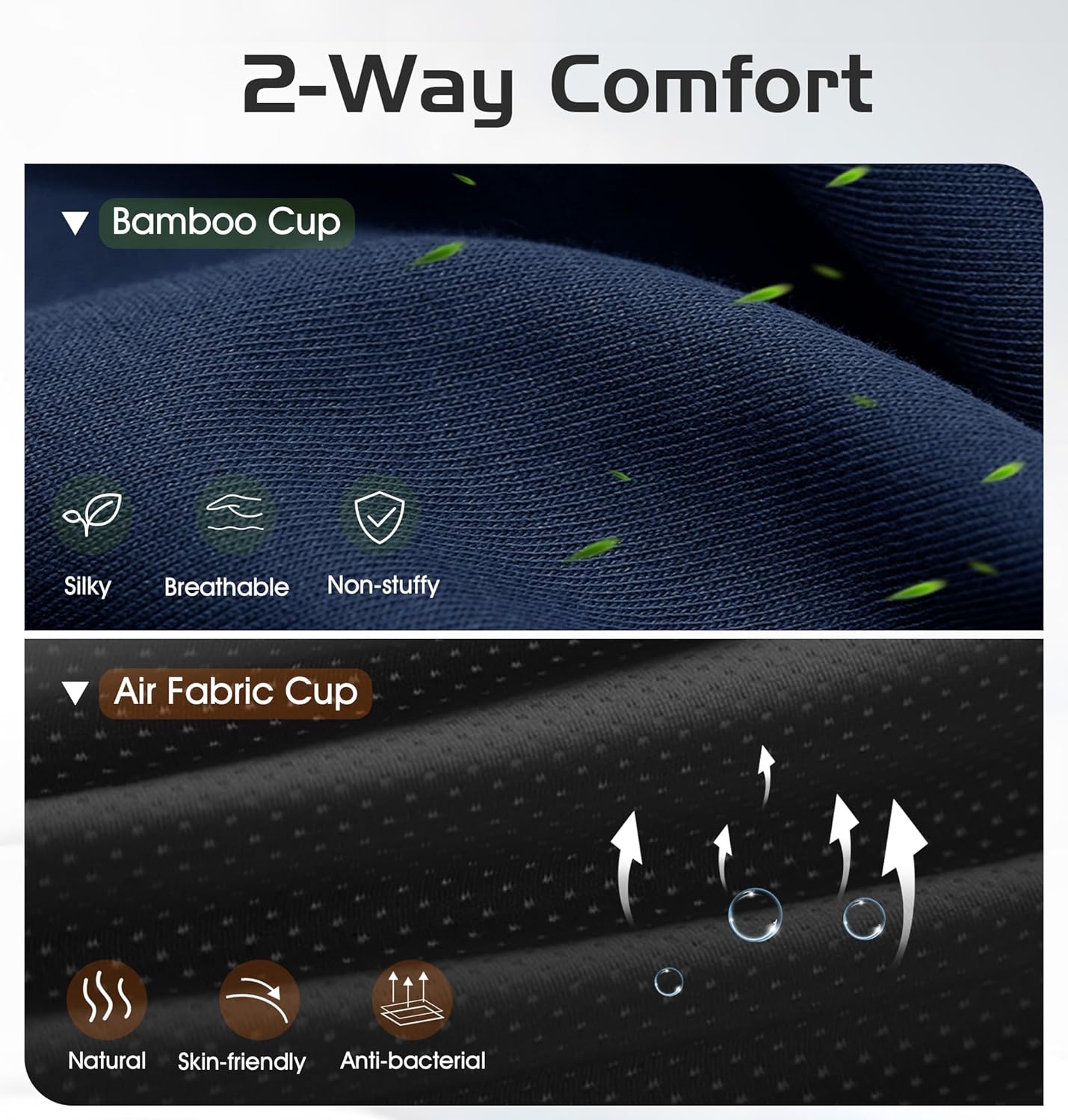 Bluetooth Sleep Mask with 2 Removable 3D Contoured Cup, Bamboo Cotton Sleeping Headphones for Side Sleepers with Timming Setting, Blackout Eye Mask for Sleeping Travel Meditation Men Women