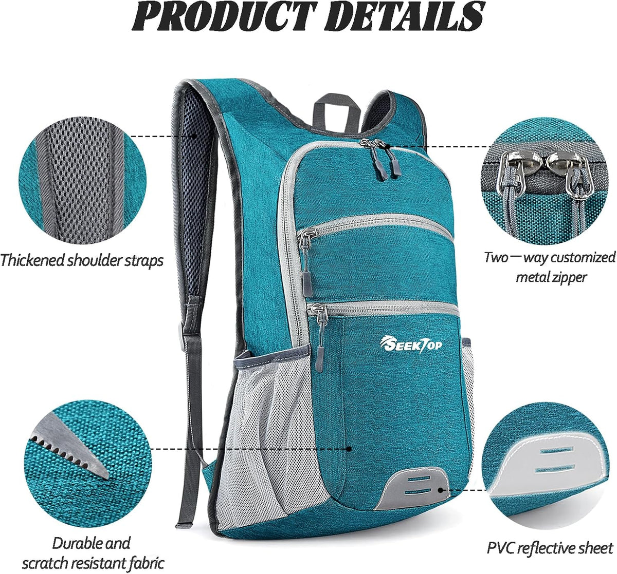 Seektop 20L Hiking Backpack Ultra Lightweight Waterproof Travel Backpack Packable Small Outdoor Bag Foldable Day Pack for Women Men