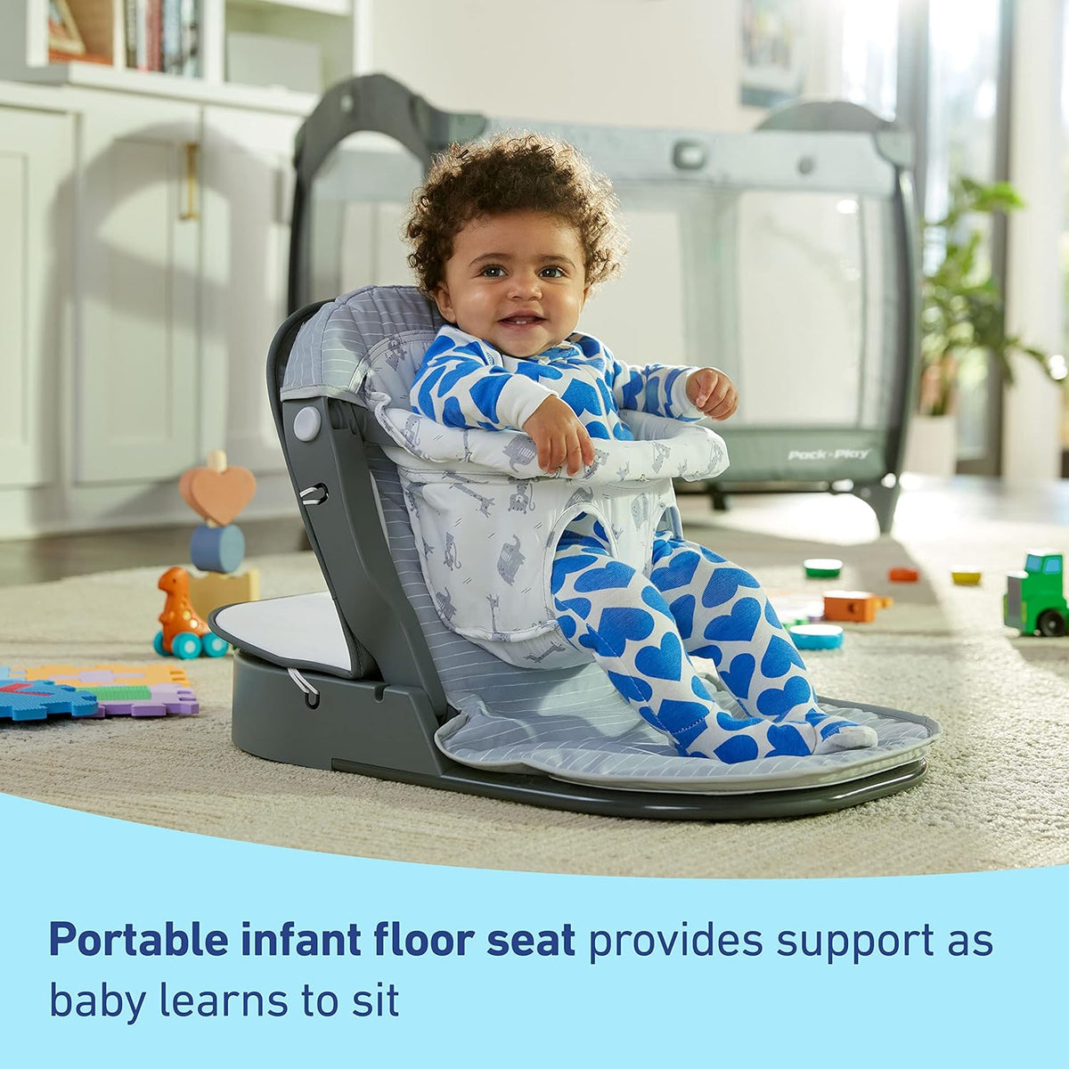Graco Pack ’n Play Sit ’N Grow Playard, Portable Infant Bassinet, Adjustable Seat, Built‑In Storage