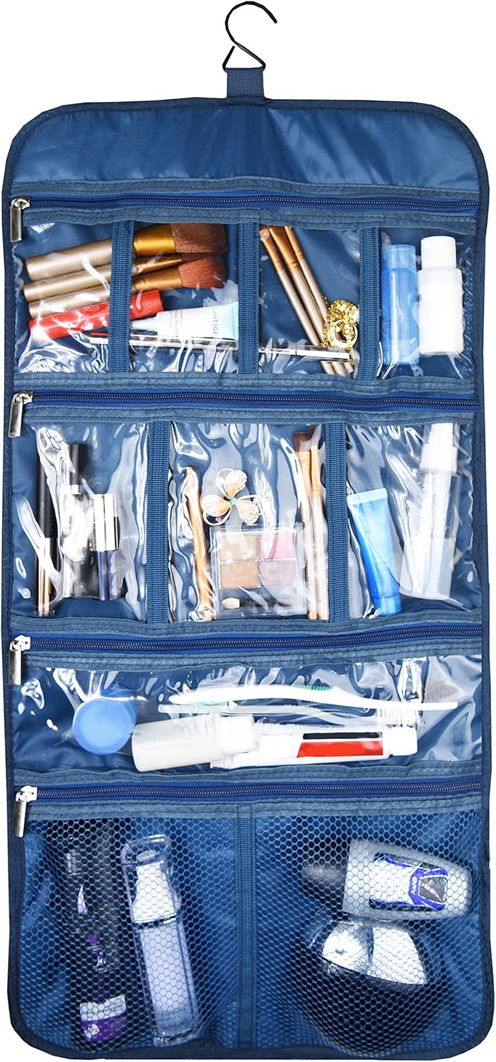 Freegrace Premium Hanging Toiletry Travel Bag - Cosmetic, Jewelry, Toiletry & Accessory Storage Organizer Bag, Large Size, Various Compartments