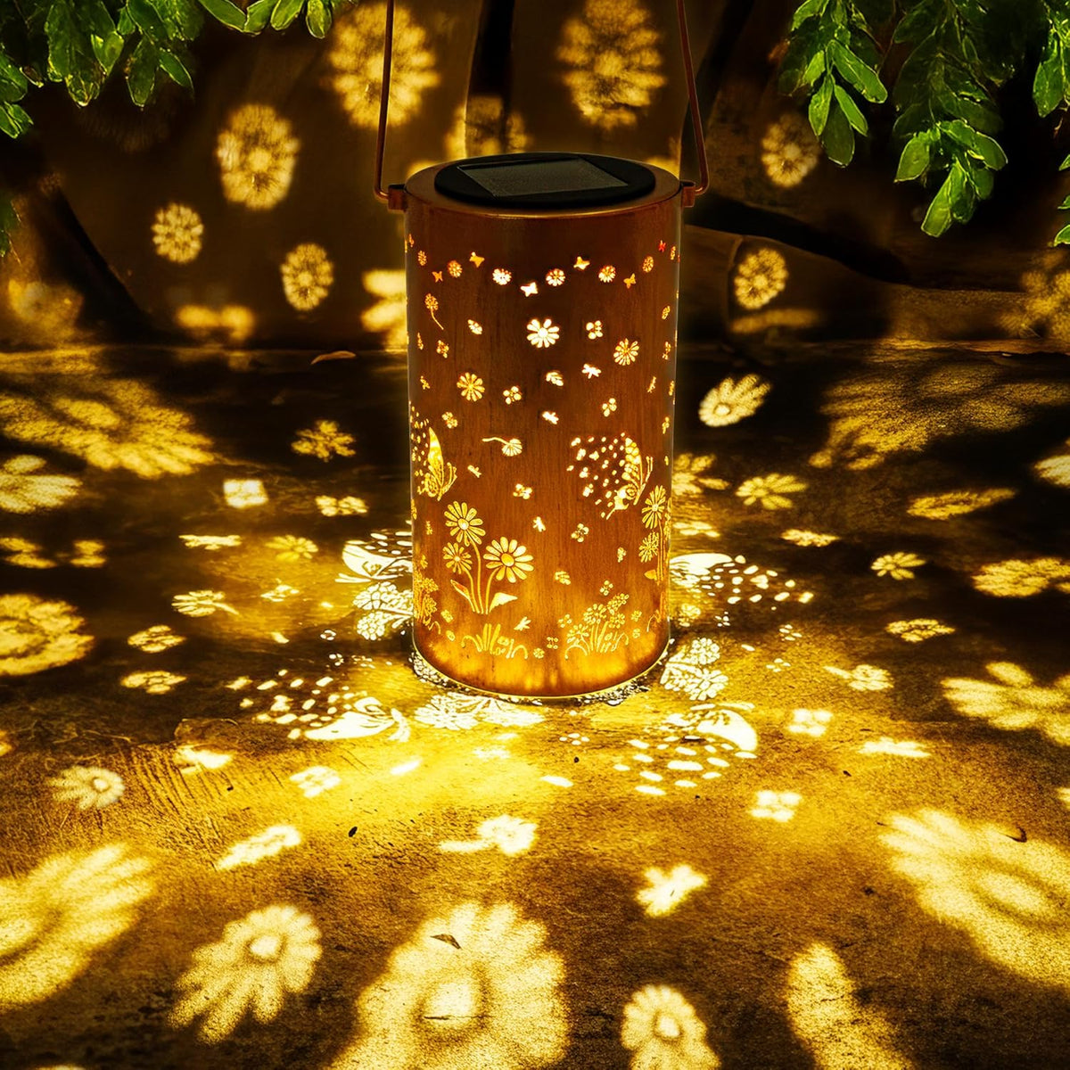 FLAGWIX Christmas Butterfly Gifts for Women Men - Solar Lanterns Outdoor Waterproof, Garden Decor for Outside - Motivational Birthday Gifts for Mom Grandma, Decorative Lantern for Garden Yard Patio