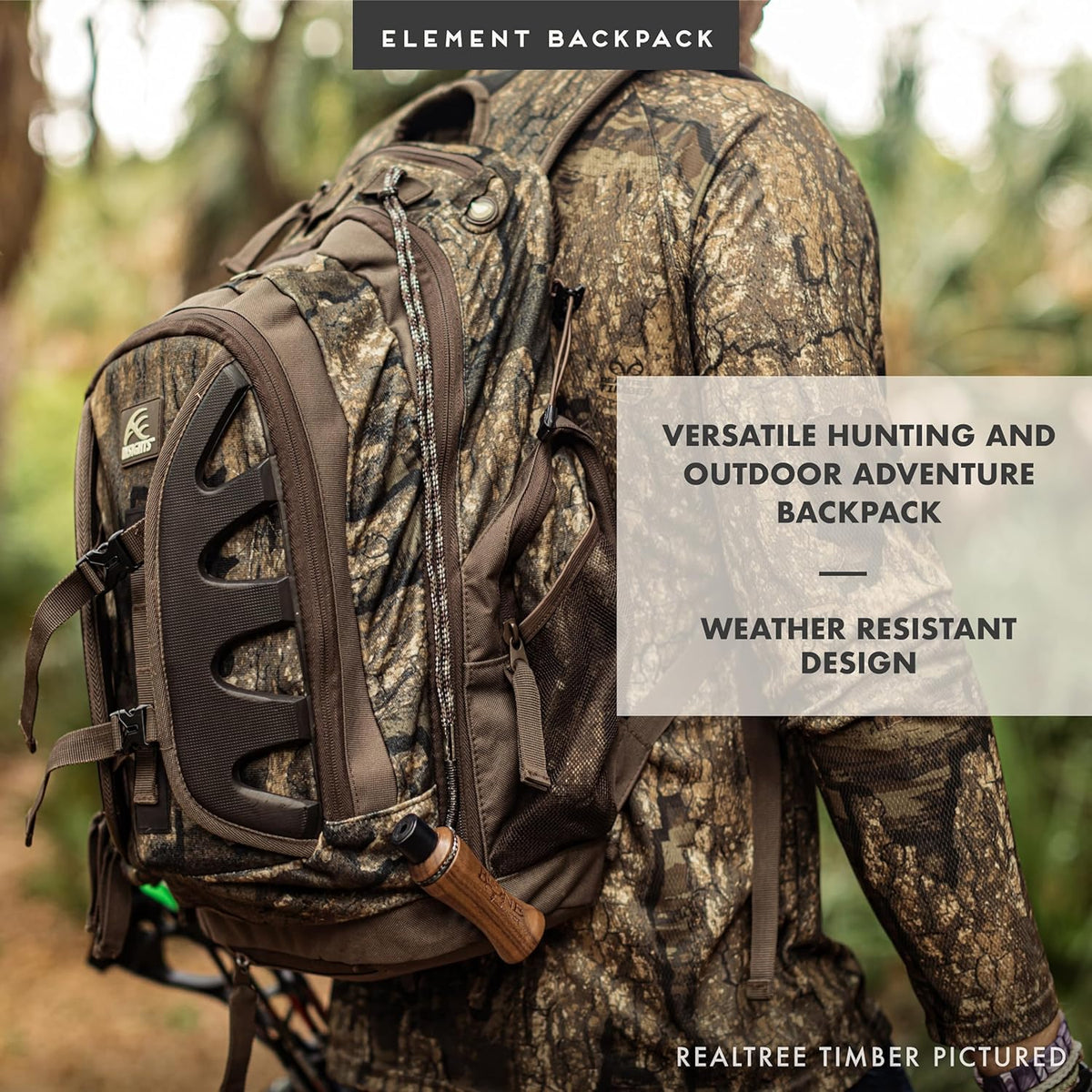 Insights Hunting by frogg toggs - The Element, Heavy Duty 1,831 Cubic Inch Hiking Fishing Camping Hunting Backpack, Solid Elements Brown