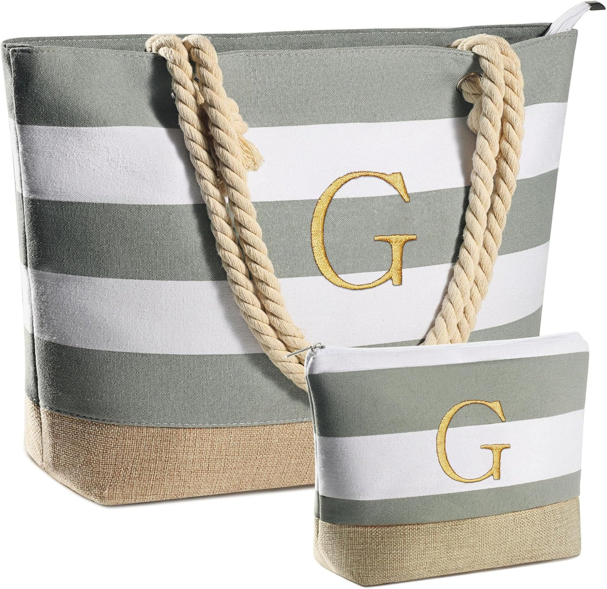 YOOLIFE Beach Bags for Women - Travel Canvas Beach Tote, Pool Waterproof Bag, Travel Essentials, Gifts for Women Birthday