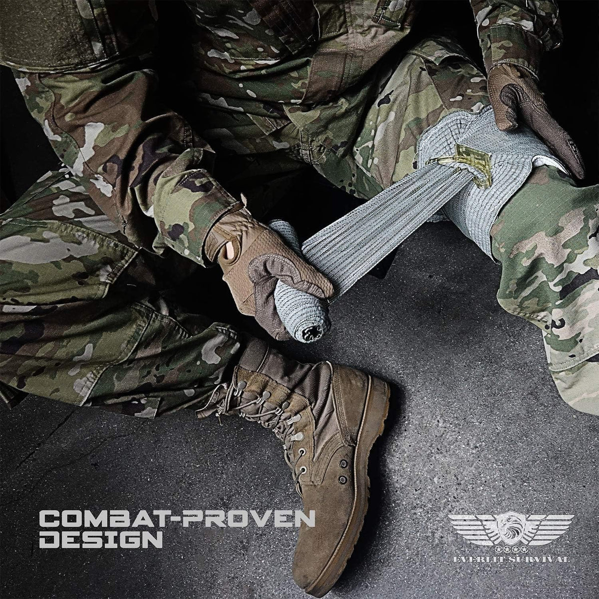 EVERLIT Emergency Trauma Kit, CAT GEN-7 Tourniquet 36" Splint, Military Combat Tactical IFAK for First Aid Response, Gun Shots, Severe Bleeding Control (OD Green)