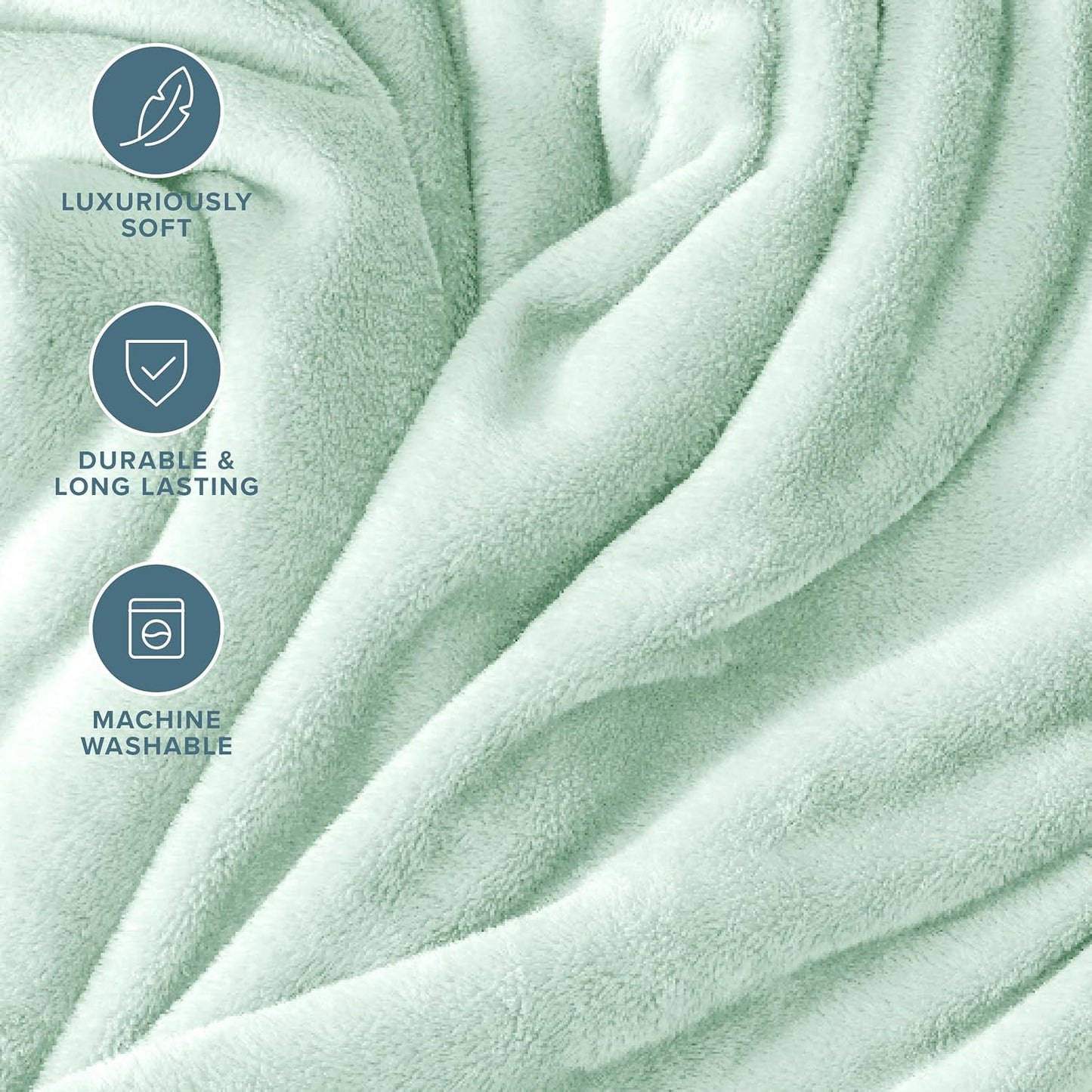 Bare Home Fleece Blanket - Full/Queen - Ultra-Soft Lightweight for Bed, Sofa, and Couch - Luxury Microplush - Cozy Warm Blanket (Full/Queen, Spring Mint)