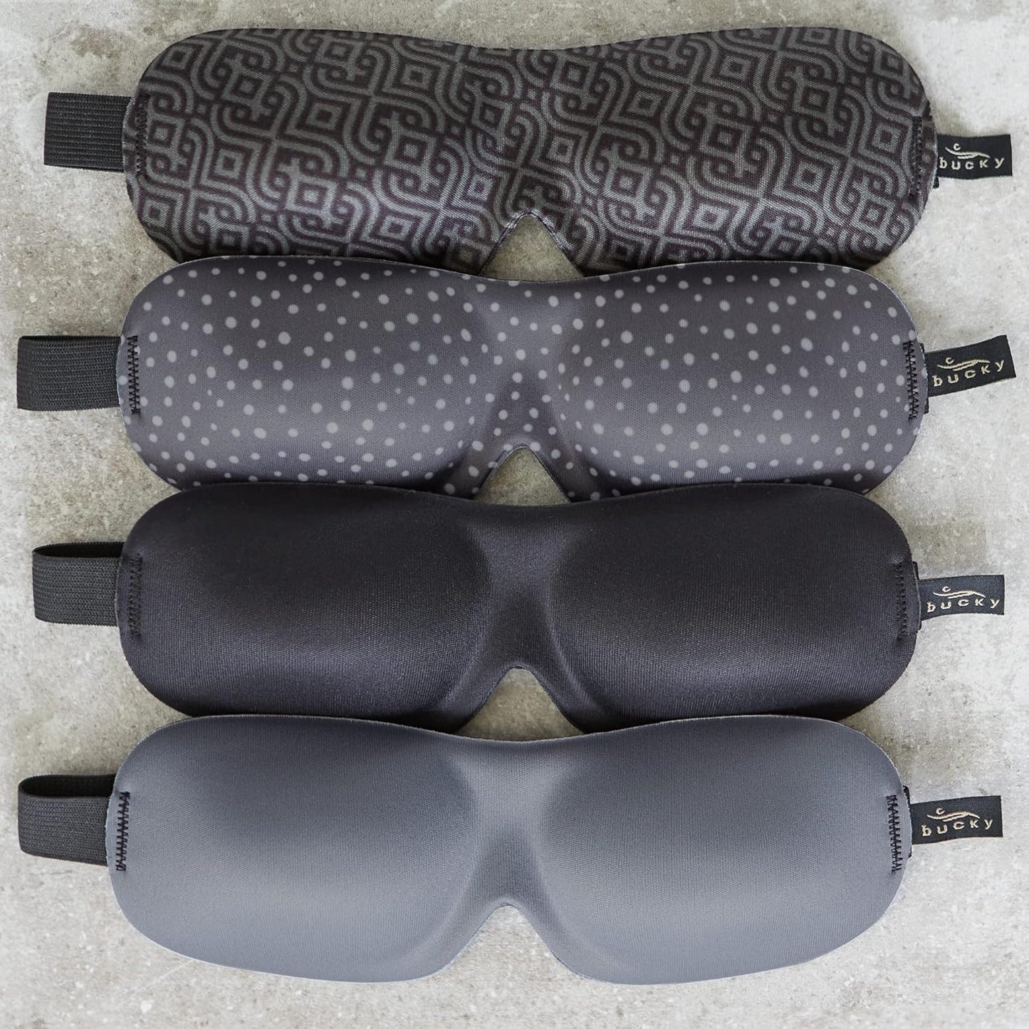 Bucky 40 Blinks No Pressure Eye Mask for Travel & Sleep, Granite Dots, One Size