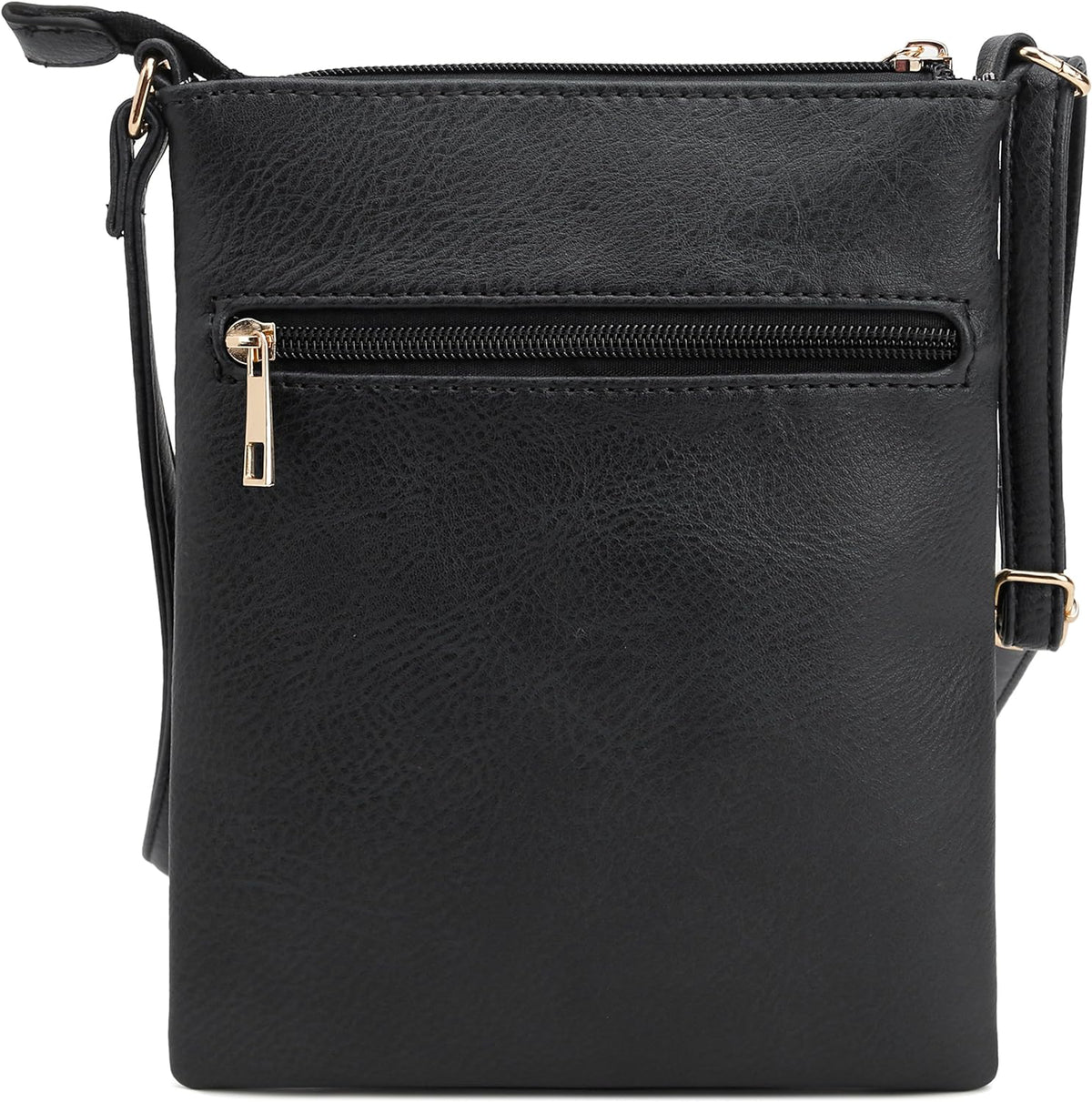 DELUXITY Crossbody Purse Bag Shoulder Bag Multi Pocket Zipper Purse | Black