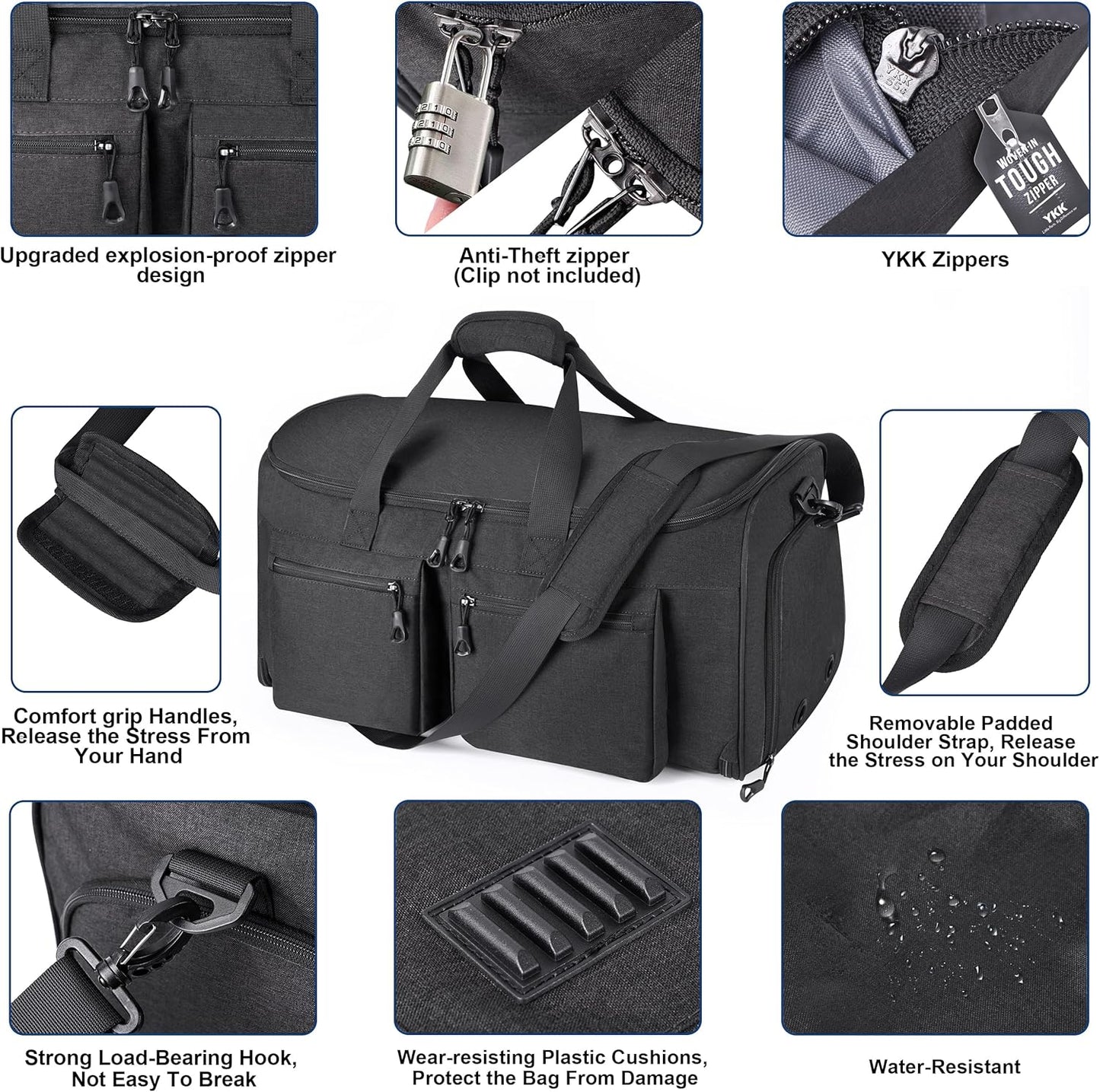 Convertible Duffle Bags for Travel Carry On Suit Duffle Bags with Shoulder Strap 2 in 1 Hanging Garment Duffle Bag for Men Women