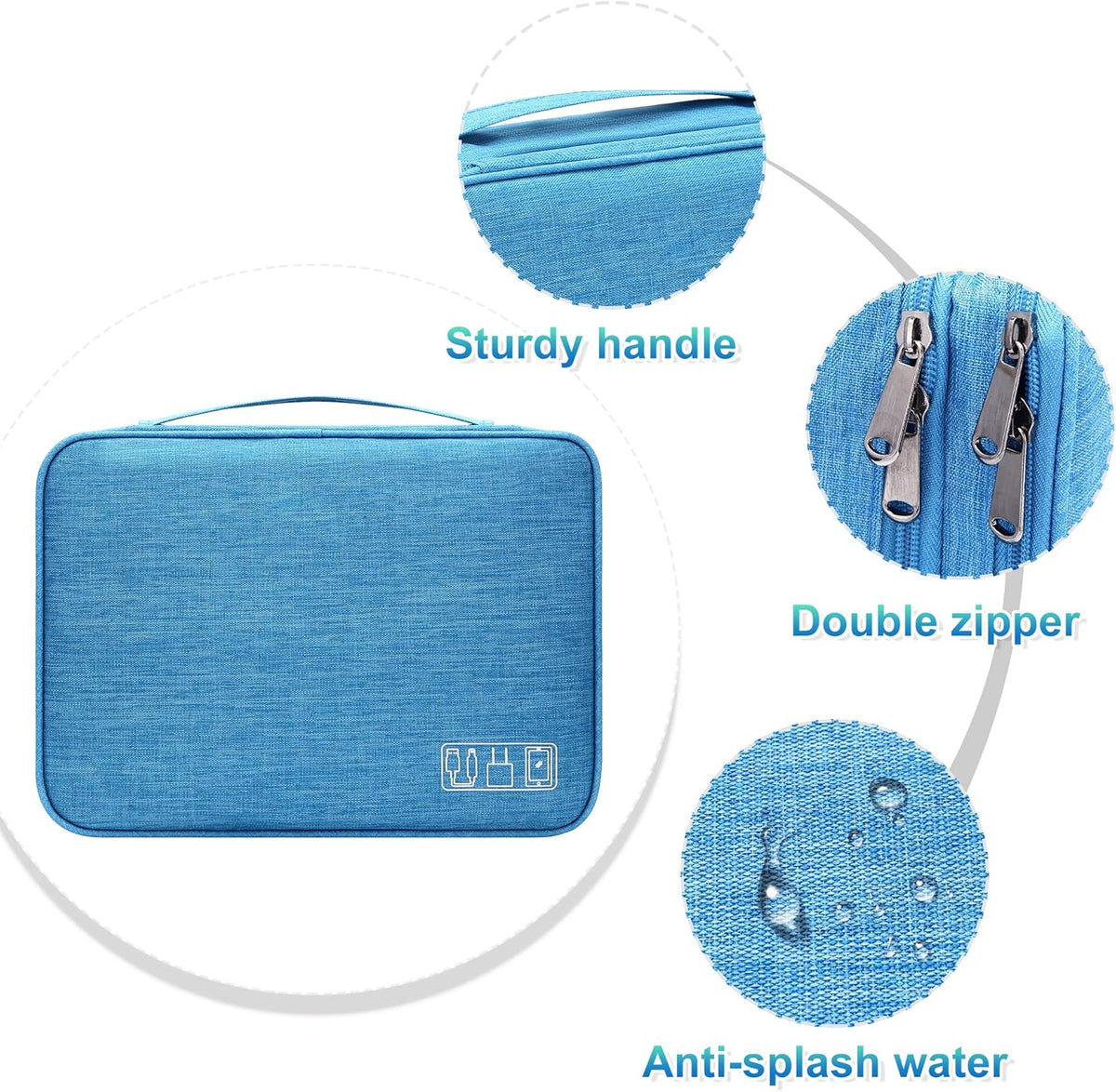 CILLA Electronics Organizer Travel, Travel Cord Organizer Case, Compact Electronics Accessories Bag for Cable, Cord, Charger, Phone