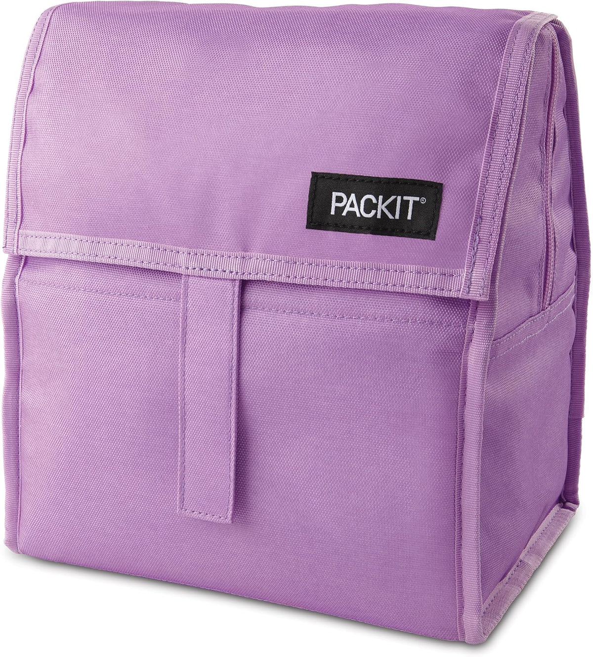 Packit® Freezable Lunch Bag, Lavender, Built with ECOFREEZE® Technology, Foldable, Reusable, Zip and Velcro Closure with Buckle Handle, Designed for Work Lunches and Fresh Lunch On the Go
