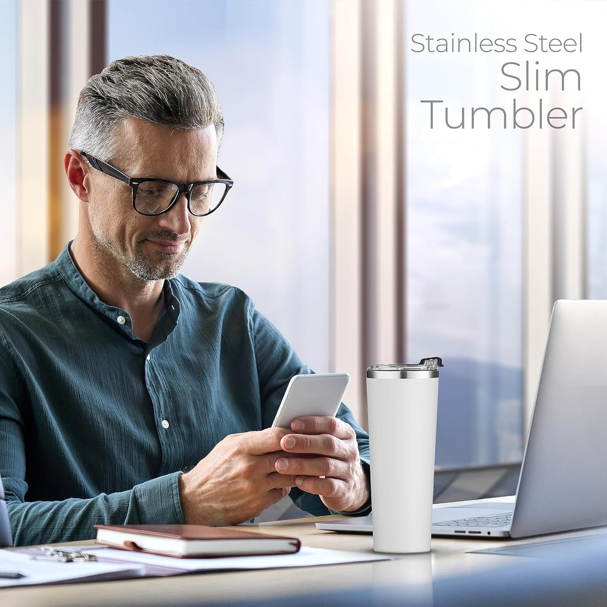 SipX™ Triple-Insulated Tumblers - 22oz. Premium Modern Tumbler With Lid, insulated Cup Keeps Hot For 6 Hours, Stainless Steel Tumbler Made Of Sustainable Material, Coffee Travel Mug For Home & Office