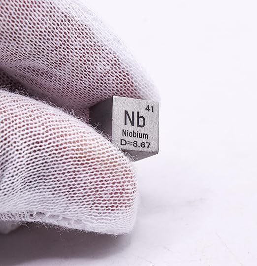 0.39" 10mm Niobium Metal Cube Nb up to 99.9% Pure Periodic Table Element Engraved Density Collection Science Education Display Block Cube + Acrylic Case Box - 1PC