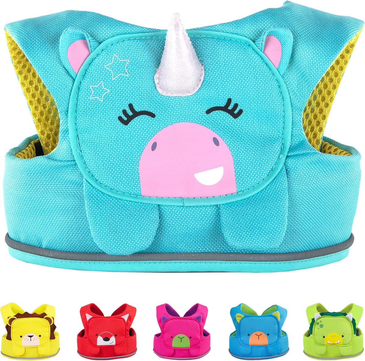 Trunki Toddler Leash - Fuss Free Toddler Walking Reins & Kids Safety Harness | Baby Leash for Kids – Una Unicorn (Turquoise)