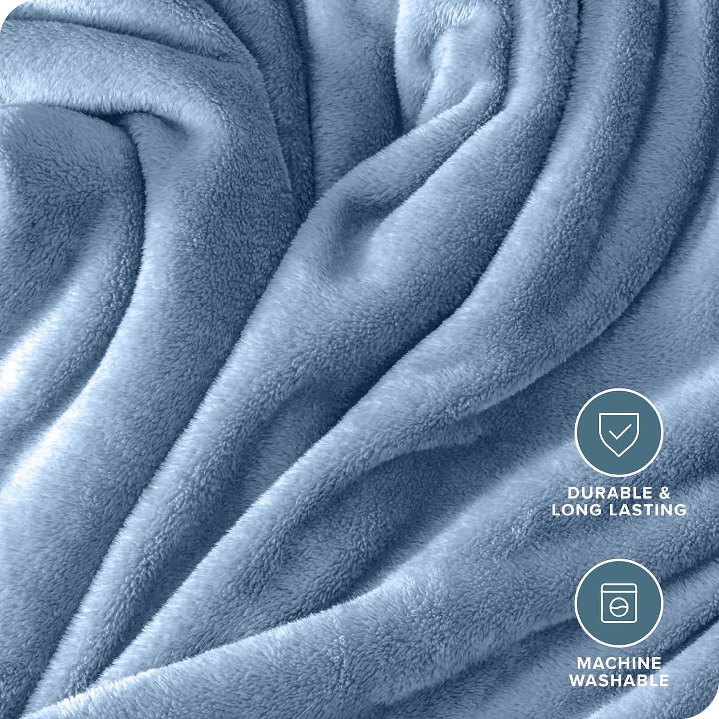 Bare Home Fleece Blanket - Kid Size - Ultra-Soft Lightweight for Bed, Sofa, and Couch - Luxury Microplush - Cozy Warm Blanket (Kid, Coronet Blue)