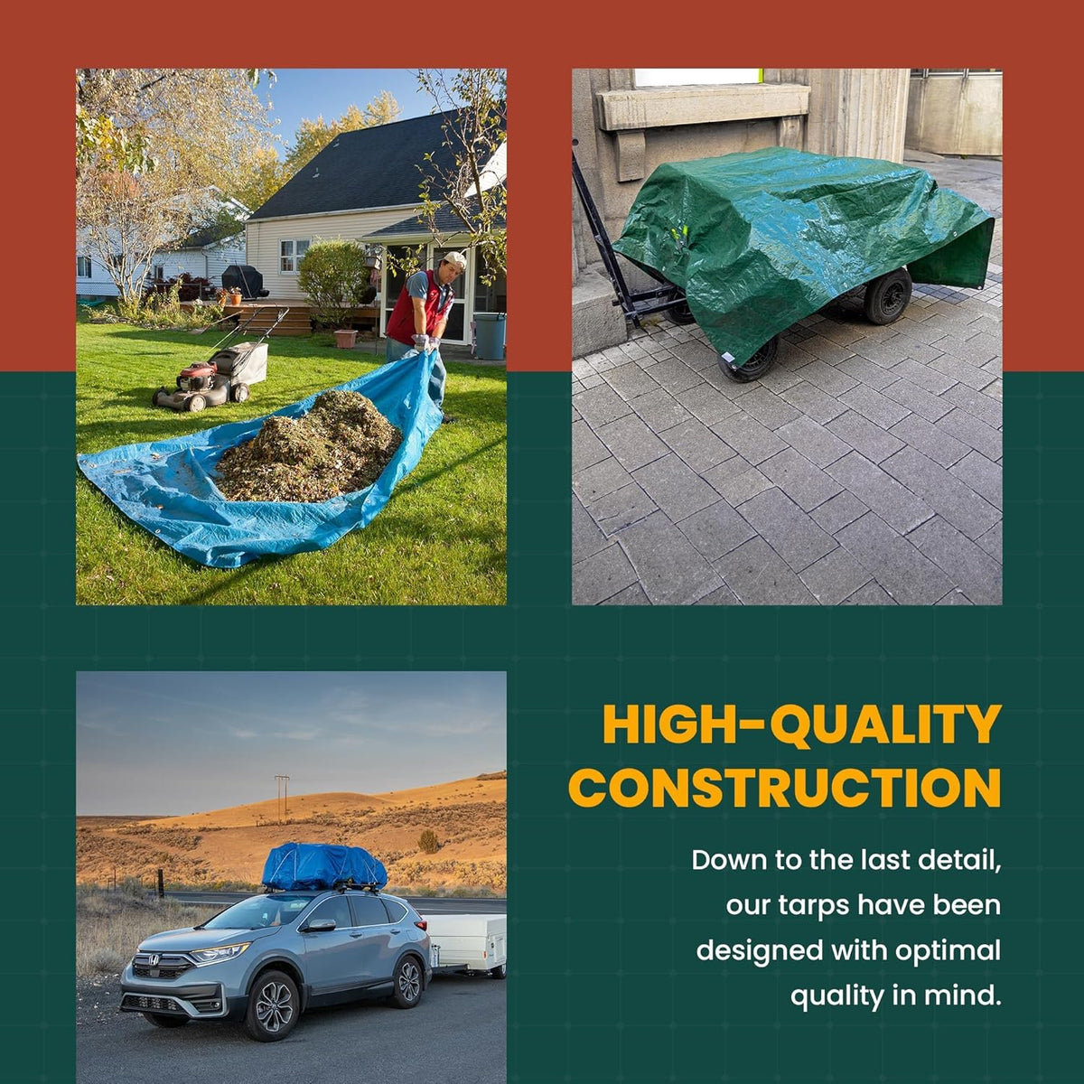 Large Waterproof Tarp - Heavy Duty 20 Mil Thick Poly Tarpaulin Ideal for Canopy Tents, Boats, RV or Pool Covers - Multipurpose Protective Tarps with Grommets for Indoor and Outdoor Use | 30' x 40'