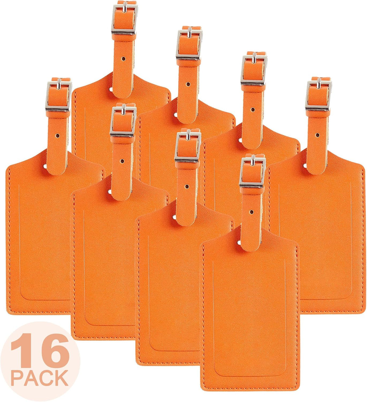 8 Pack Leather Luggage Travel Bag Tags by Travelambo