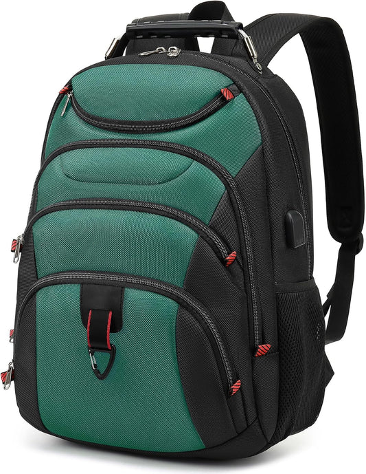 Boavan Laptop Backpack for men, 15.6 inch Laptop Bag with USB Port, Waterproof Travel Work Backpack Purse, Anti-Theft Teacher Nurse Doctor Casual Bookbags Office Business backpack，Deep Juniper Black