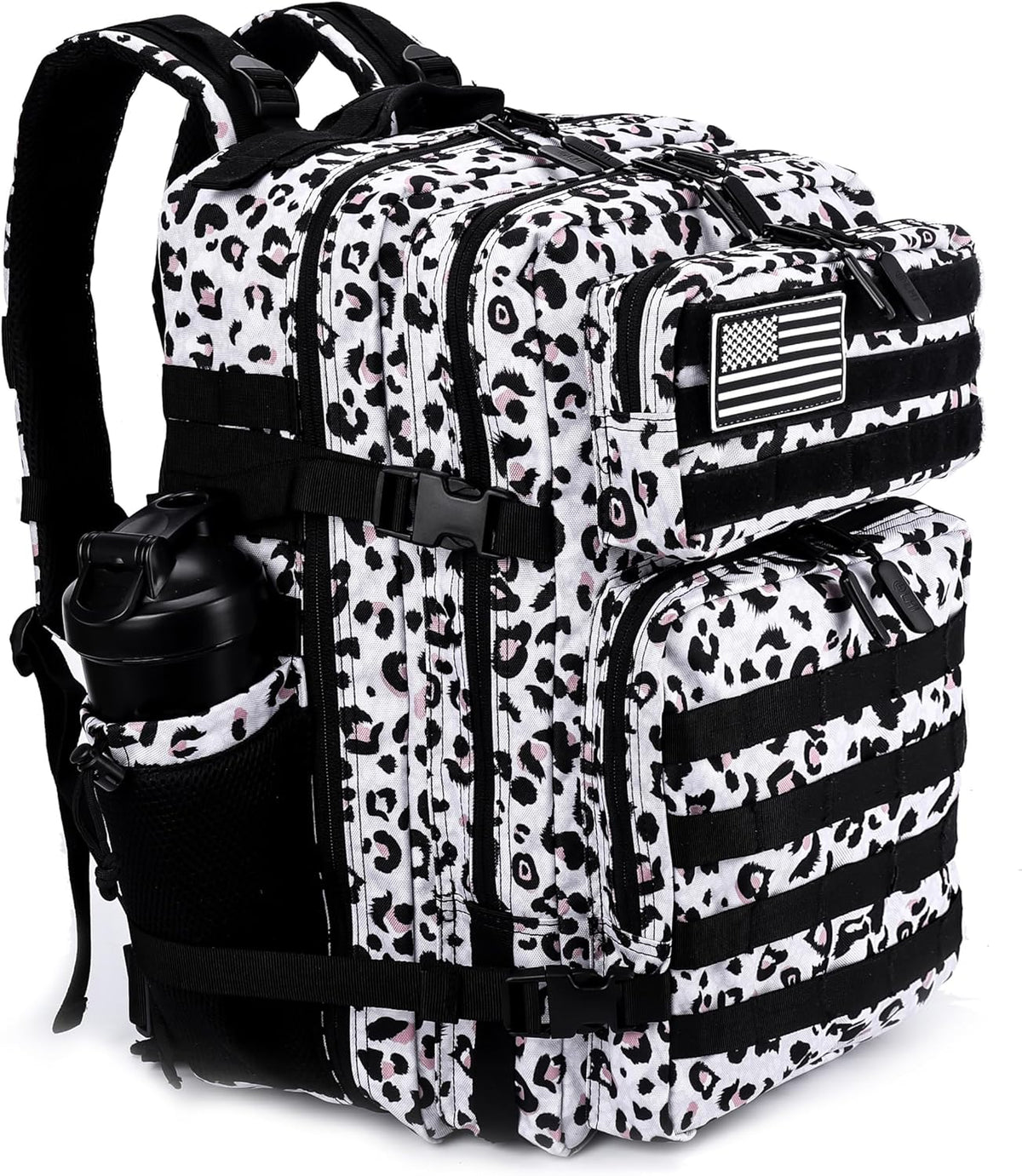 LHI Military Tactical Backpack for Men and Women 45L Army 3 Days Assault Pack Bag Large Rucksack with Molle System - Leopard