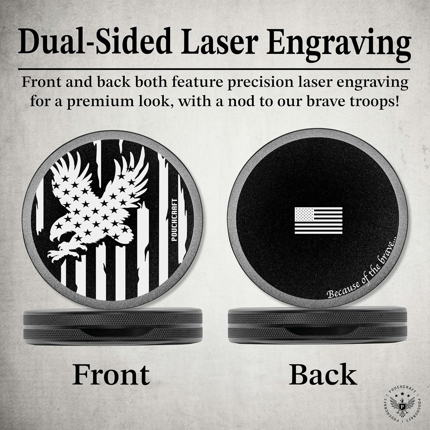 Metal Pouch Can | Metal Container | Slim EDC Pocket Tin | Airtight & Moisture-Resistant | Compact Daily Organizer | Pill Case & Travel Tin | Father’s Day Gift for Dad | (American Flag, Black, Slim)
