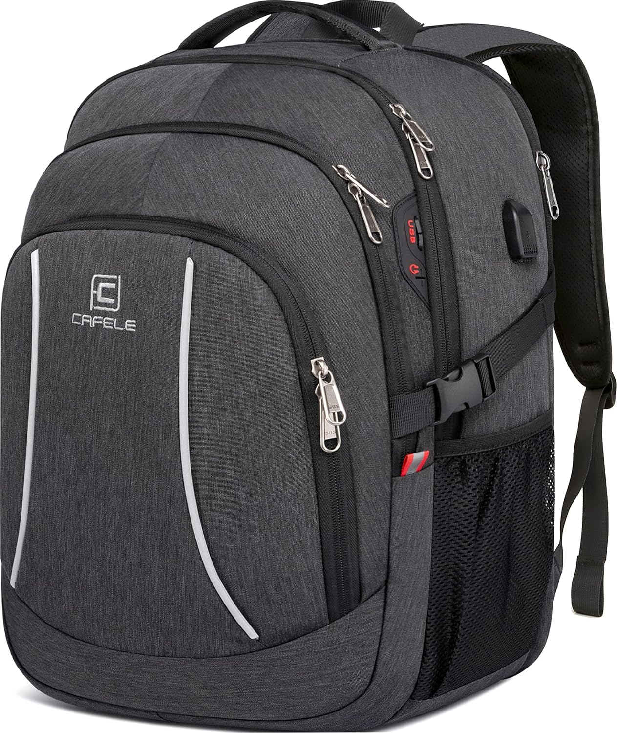 Backpack,17.3in Durable Travel Laptop Backpack, College Backpack,RFID Anti Theft Pocket Big Business Computer Bag,Water Resistant School Bookbag for Teens Men Women,Gifts Grey