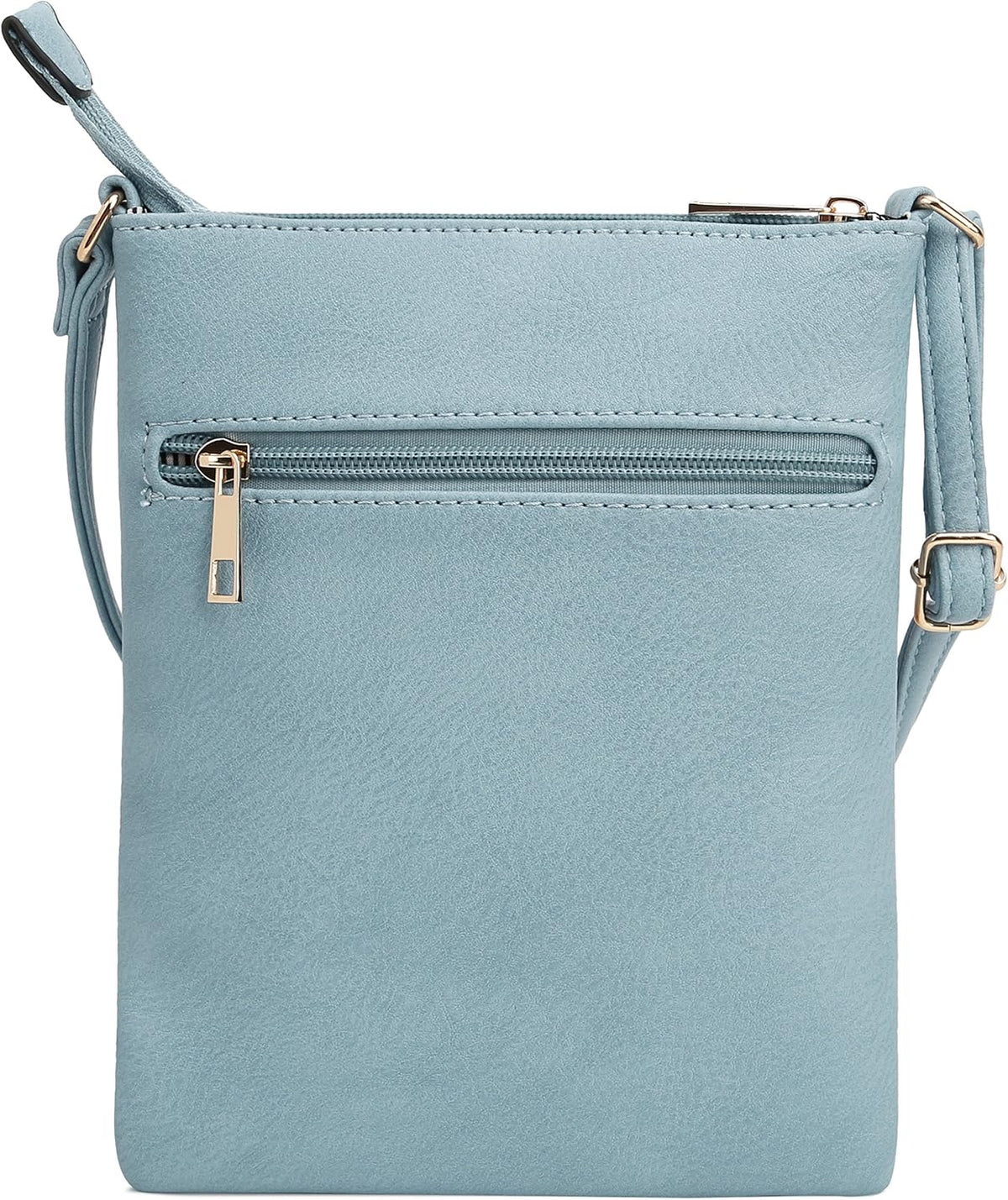 DELUXITY | Crossbody Purse Bag | Functional Multi Pocket Double Zipper Purse | Adjustable Strap | Medium Size Purse | Pacific