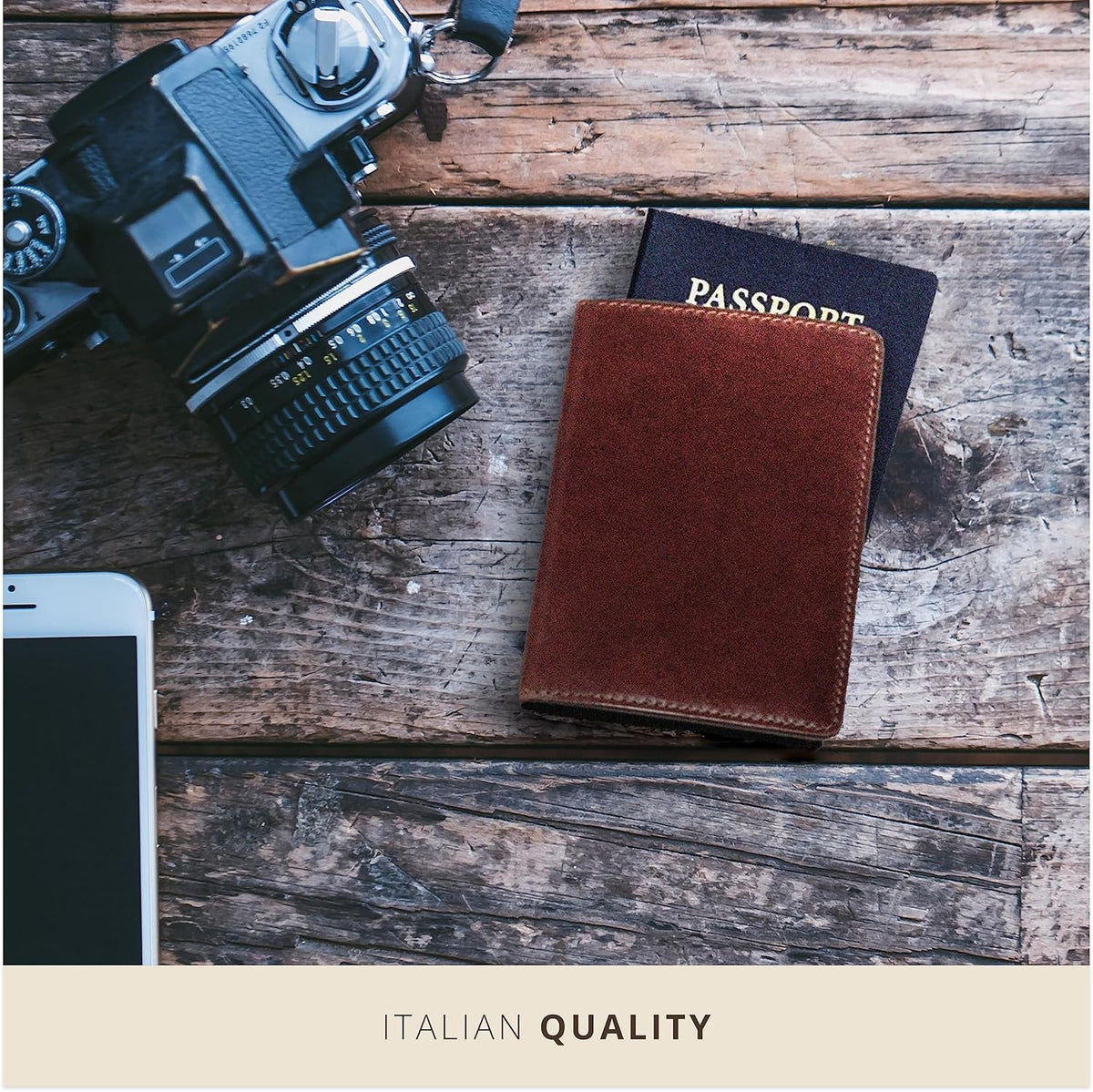 Maruse Italian Leather Passport Cover for Men and Women, Handmade in Italy